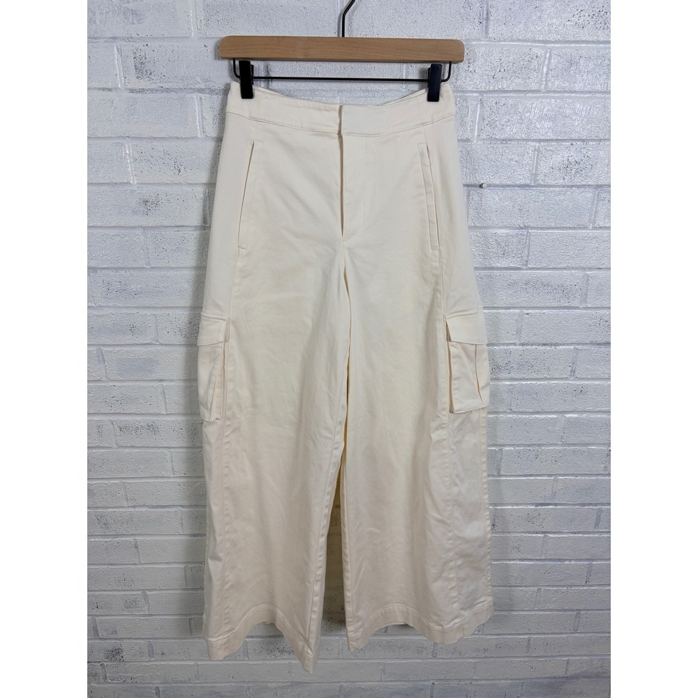ALO Show Off Cargo Wide Leg Trouser Women S Ivory High Waist Ivory Utility